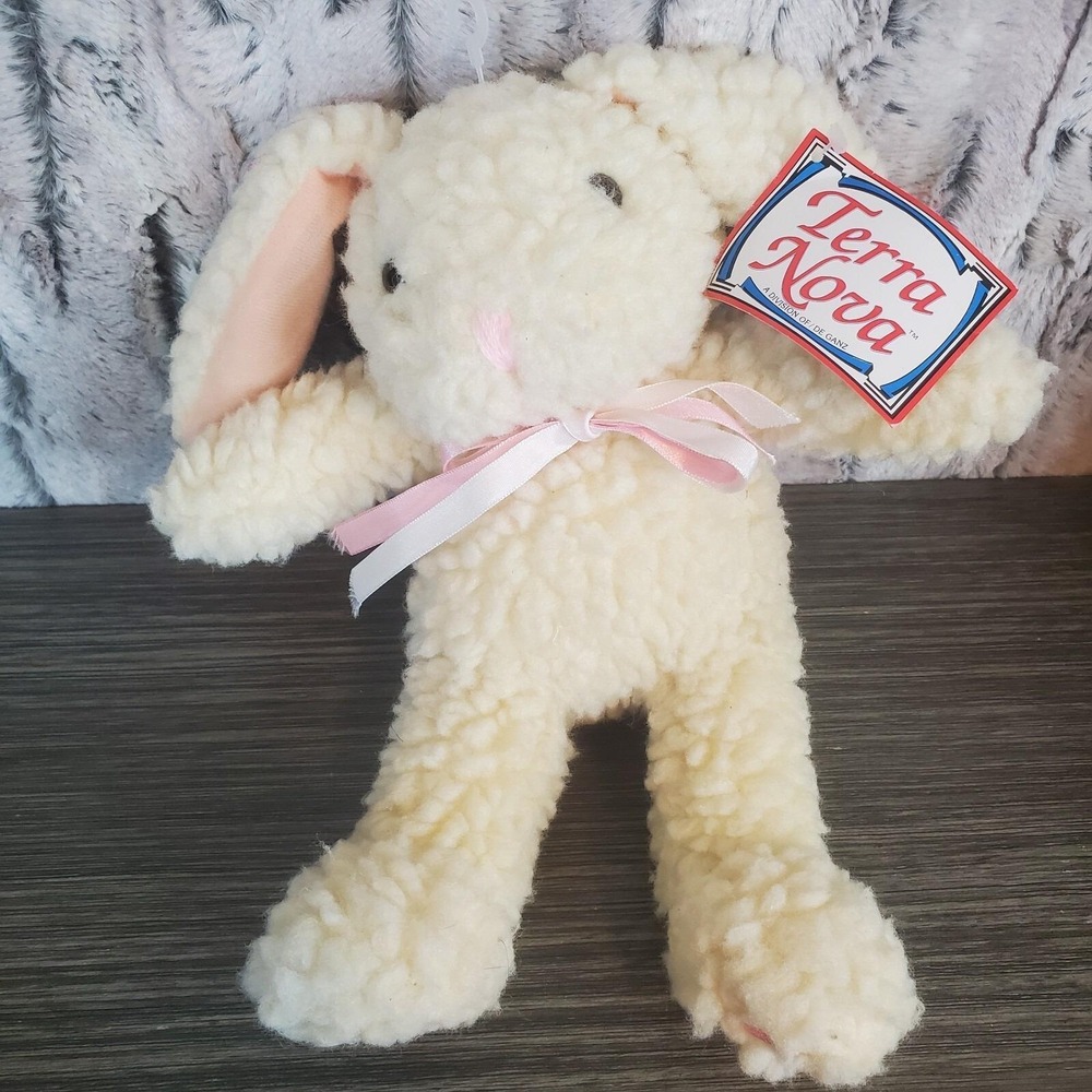 Dumbling Bunny Rabbit 1993 Sherpa Plush Cream Fur W/ Original Tags